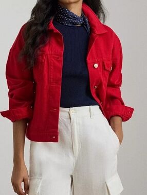 Ralph Lauren Red Denim Jean Jacket